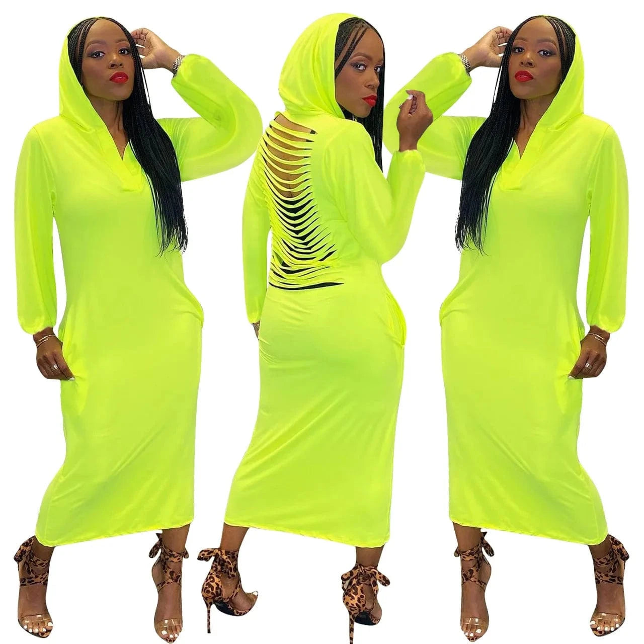 Cut Out Club Wear Cheap Casual Woman Fall Dress New Arrivals Casual Dresses Crew Sweatshirt Women Female Hoodie Dress