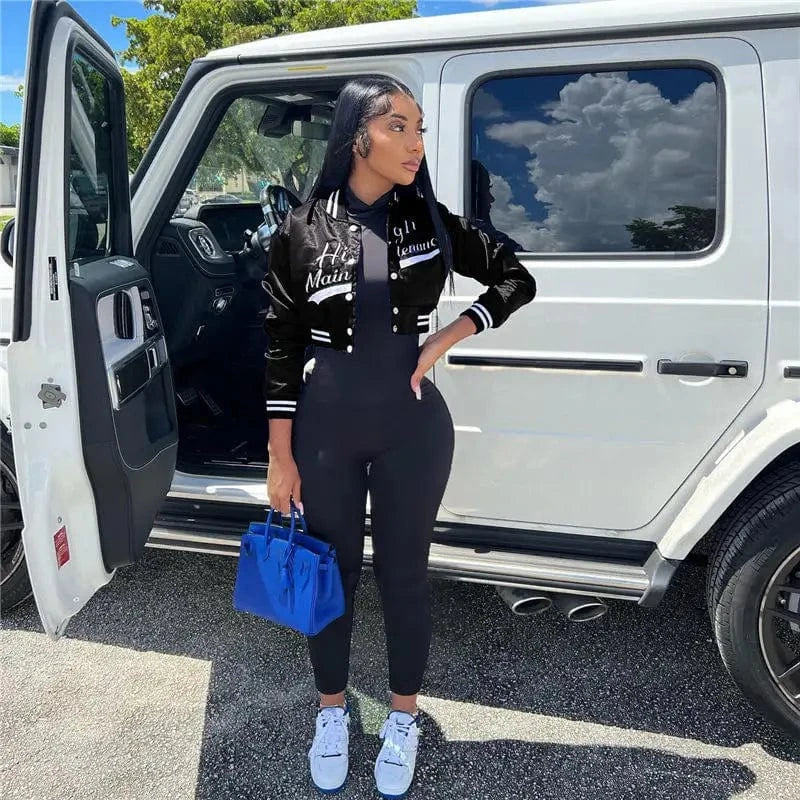 CUTENOVA 22TP1014 Streetwear 2024  Long Sleeve Patchwork  Warm Jacket Coat Women Casual Baseball Jersey