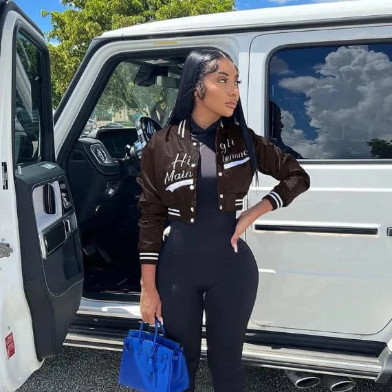 CUTENOVA 22TP1014 Streetwear 2024  Long Sleeve Patchwork  Warm Jacket Coat Women Casual Baseball Jersey