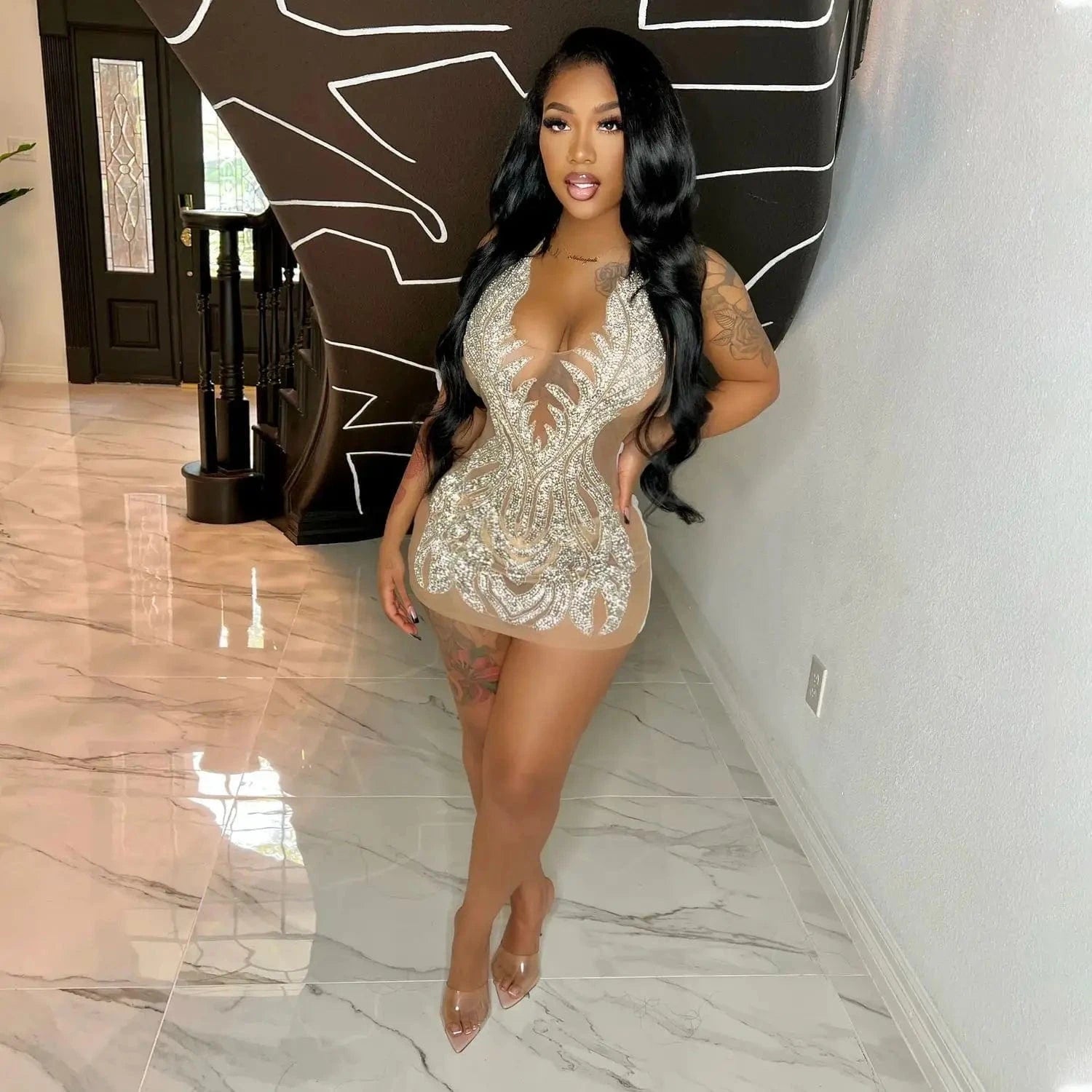 CUTENOVA 23DS1208 New 2024 Fashion Halter Women Porm Dress Sexy Club Dresses Women's Dresses