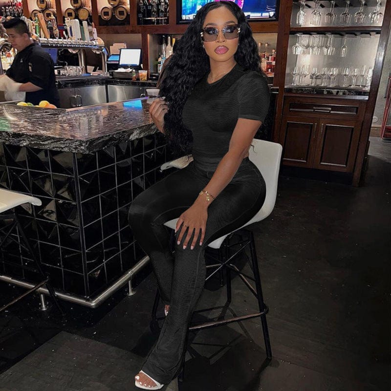 CUTENOVA 23ST091403 Fashion Autumn Casual Solid 2 Piece Set Women Fall 2023 Pants Set Women's Sets