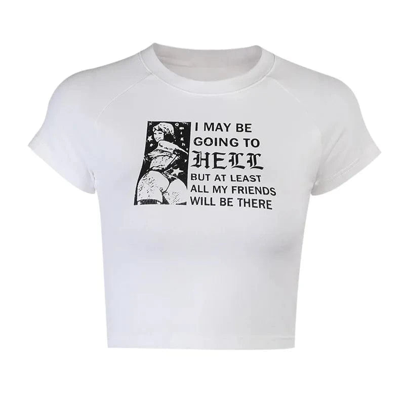 CUTENOVA 23TP121202 Letter Printed Y2K  Fashion 100% Cotton Girls Short Sleeve Streetwear Crop Top T Shirt Women 2024