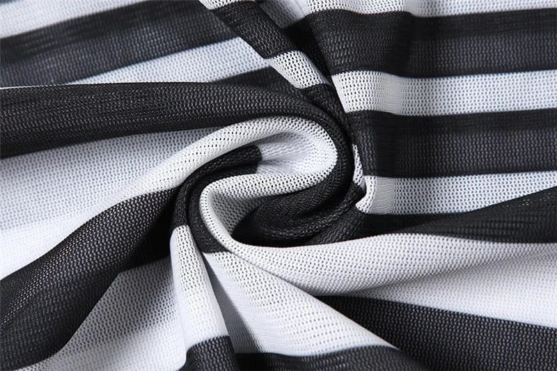 Cutenova 24DS0218 Fashion 2024 Wholesale Stripe Sexy Club Party Hip Mini Dress Women's Sexy Mesh Dresses