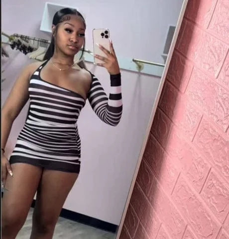 Cutenova 24DS0218 Fashion 2024 Wholesale Stripe Sexy Club Party Hip Mini Dress Women's Sexy Mesh Dresses