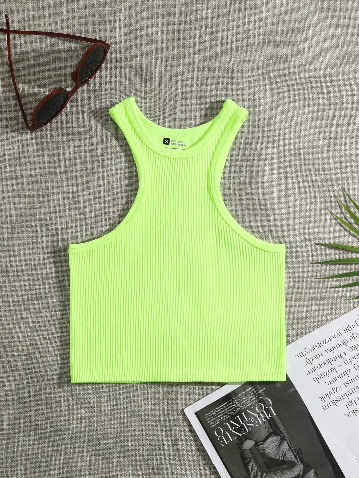 CUTENOVA 24TP011103 Elastic 2024 Simple Yoga Joggers INS Sports Sleeveless Tank Crop Top T Shirt Women