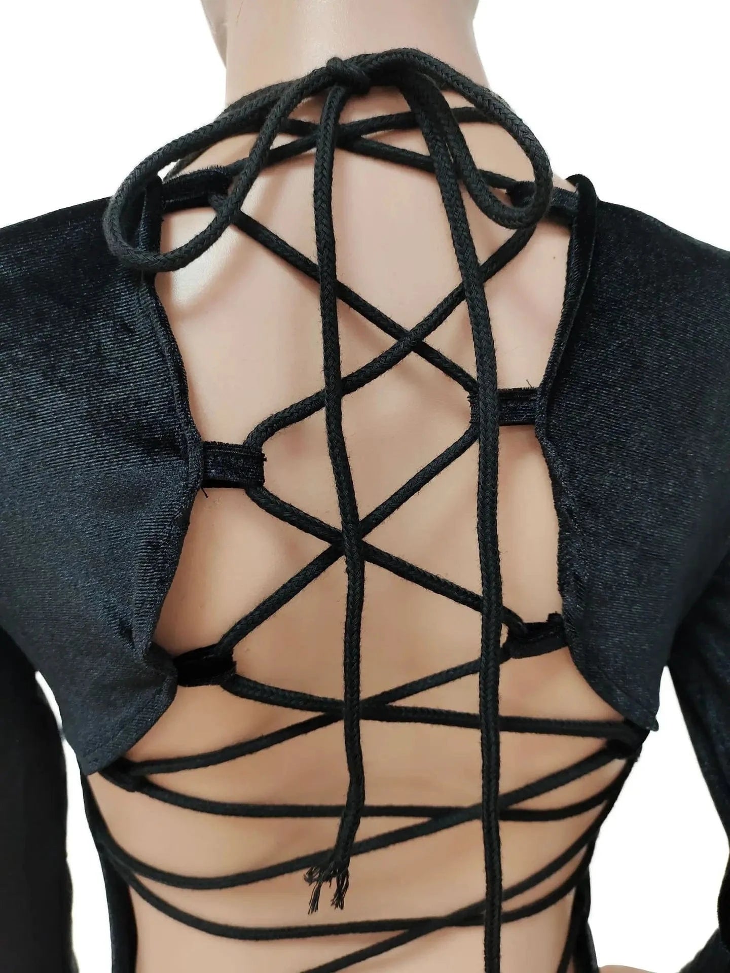 CUTENOVA MY23JP1226 New Sexy Velvet Hollow Strap High Waist Tight Fitting Bodycon Jumpsuit Women 2024