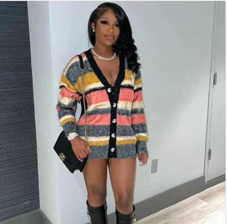 CUTENOVA MY23TP1214 2024 Y2K High Quality Drop-Shoulder Tropical Women  Cotton Knit 2023 Girls Women's Sweaters