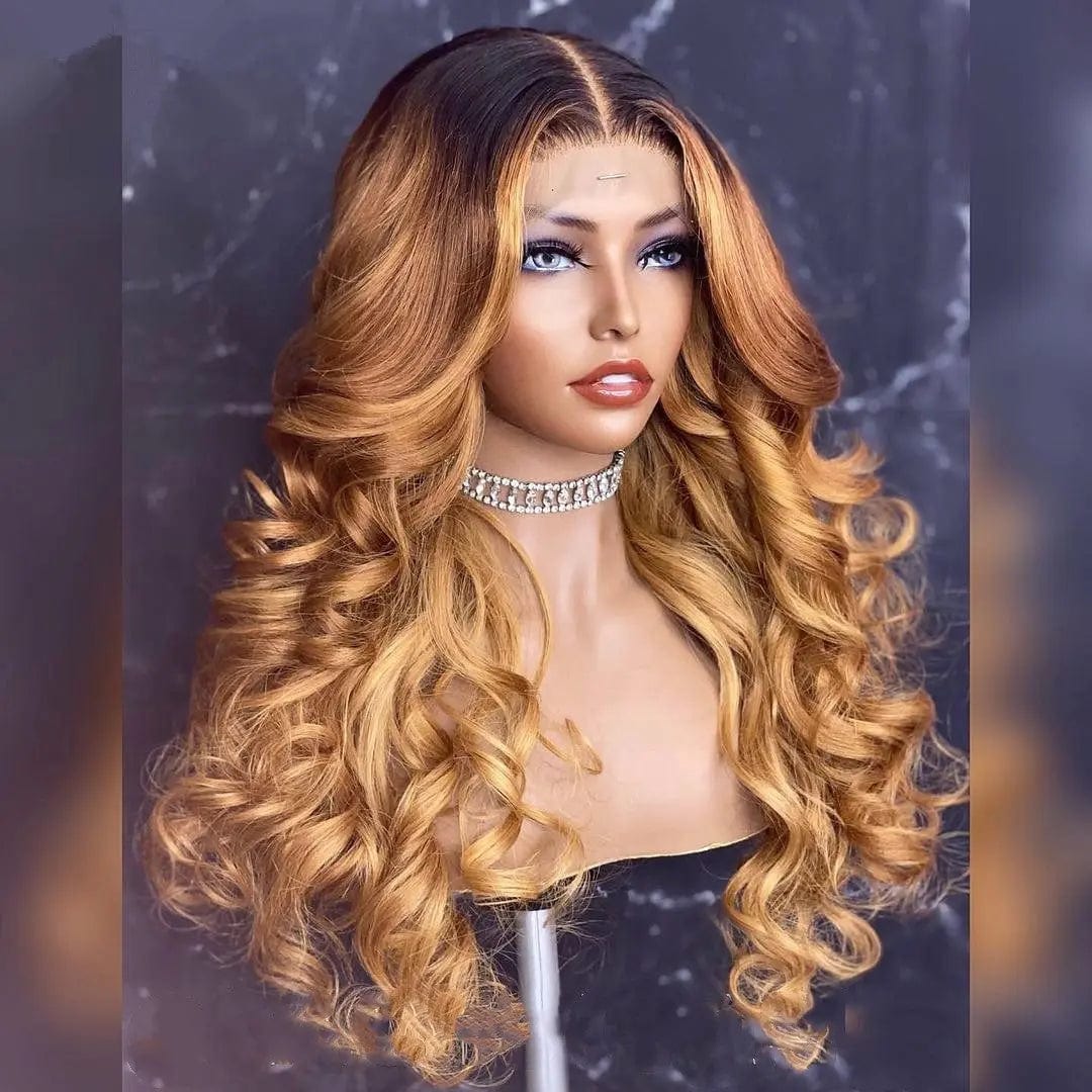 Cuticle Aligned Honey Brown Ombre Color Loose Wave
