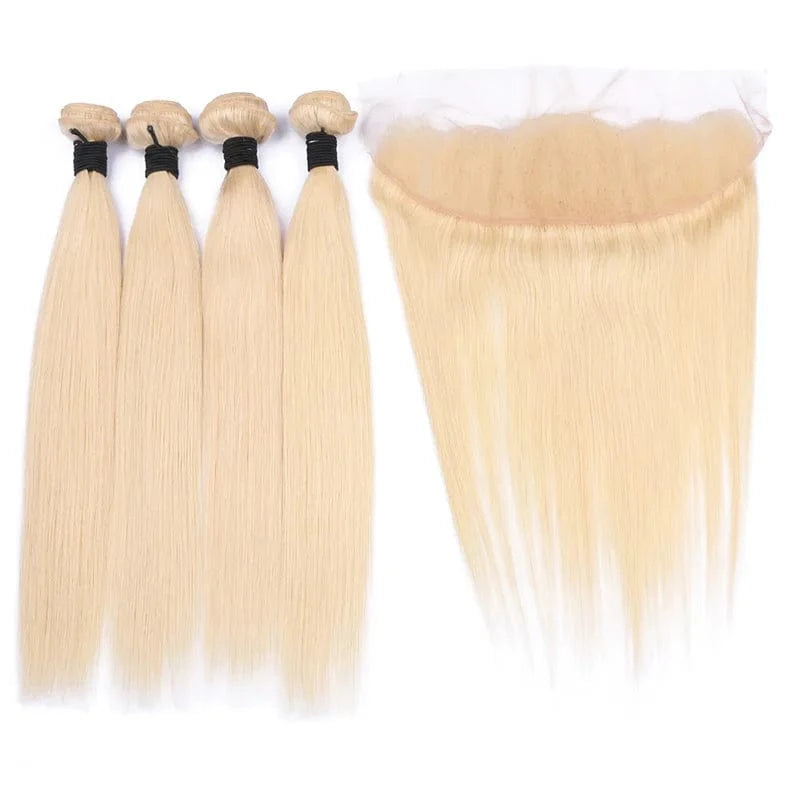 Cuticle Aligned Human Hair Extensions 613 100% Raw Virgin Human Hair Bundles,closure,unprocessed Raw Indian Best Selling Blonde