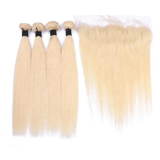 Cuticle Aligned Human Hair Extensions 613 100% Raw Virgin Human Hair Bundles,closure,unprocessed Raw Indian Best Selling Blonde
