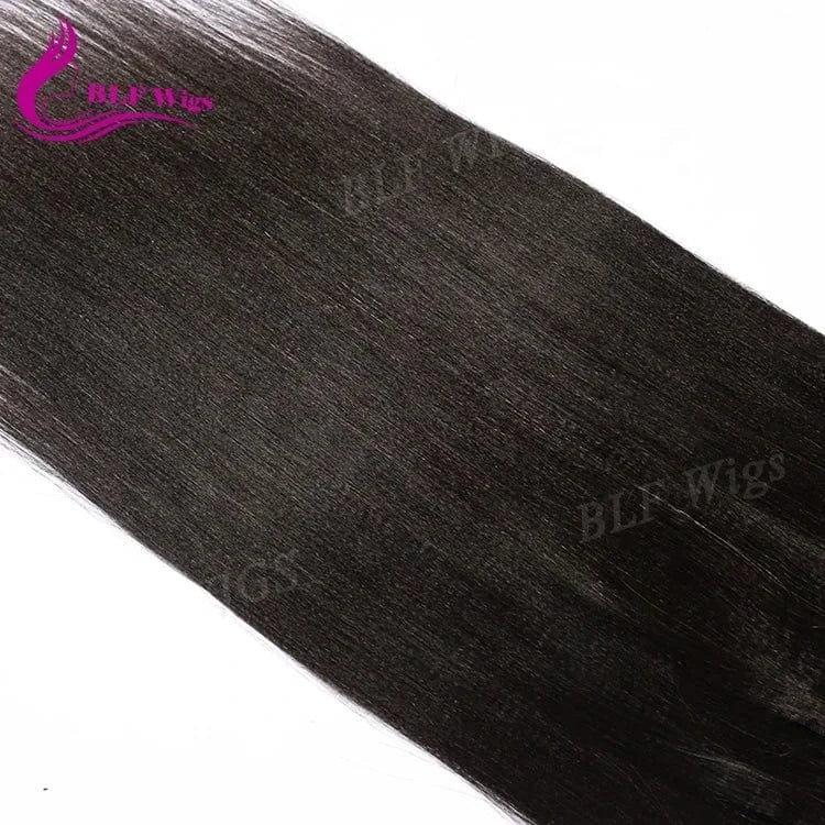 Cuticle Aligned Natural Black Remy Human Clip in Hair Extensions 100% Human Hair