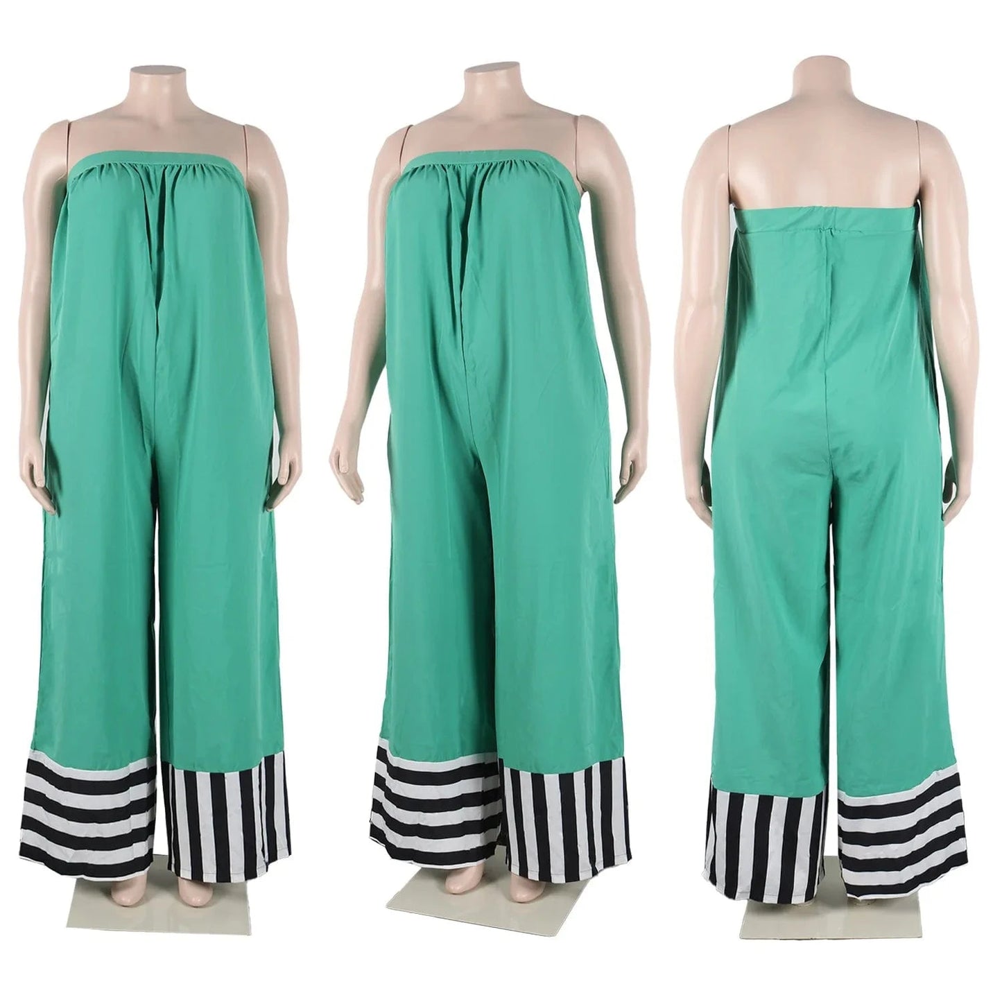 D0403ME07 Popular Casual Going Out Plus Size Sleeveless Wide Leg One Piece Jumpsuit For Women Sehe Fashion