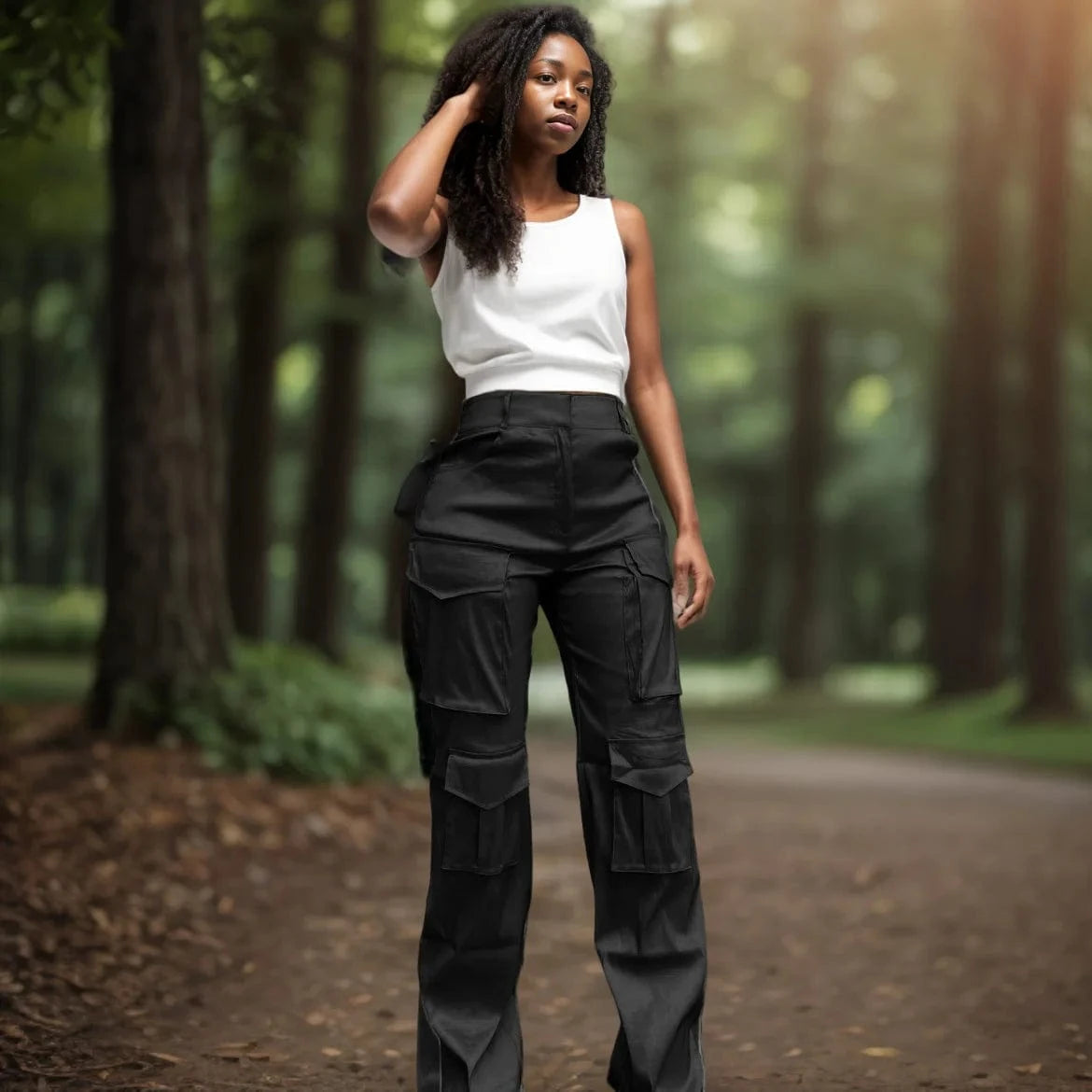 D0905GK02 Wholesale Trending Stylish At Affordable Price Punk Women Cargo Pants Sehe Fashion