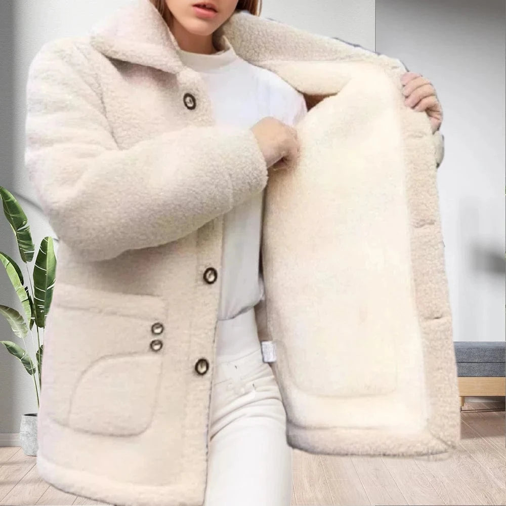 D1201TA41  Cotton Thick Jacket Fashion Cotton Solid Color Long Sleeve Jacket Coat Women Coat Sehe Fashion
