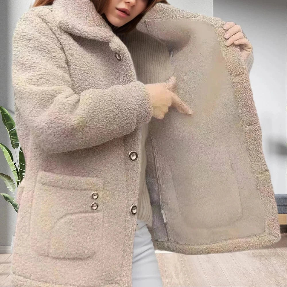 D1201TA41  Cotton Thick Jacket Fashion Cotton Solid Color Long Sleeve Jacket Coat Women Coat Sehe Fashion