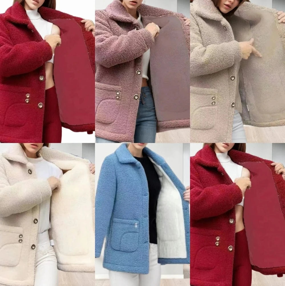 D1201TA41  Cotton Thick Jacket Fashion Cotton Solid Color Long Sleeve Jacket Coat Women Coat Sehe Fashion
