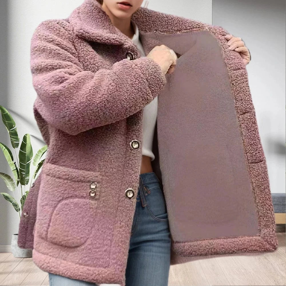 D1201TA41  Cotton Thick Jacket Fashion Cotton Solid Color Long Sleeve Jacket Coat Women Coat Sehe Fashion