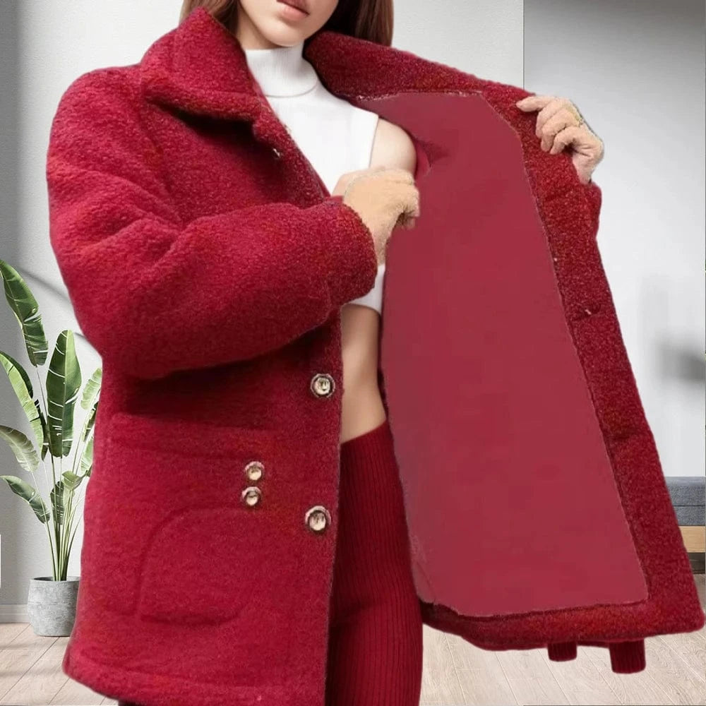 D1201TA41  Cotton Thick Jacket Fashion Cotton Solid Color Long Sleeve Jacket Coat Women Coat Sehe Fashion