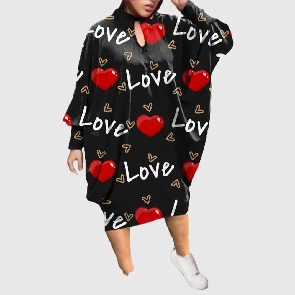 D1202ME15 2023 New Design Digital Printing Avatar Commuter Midi Hollow Out Long Sleeve Dress Sehe Fashion