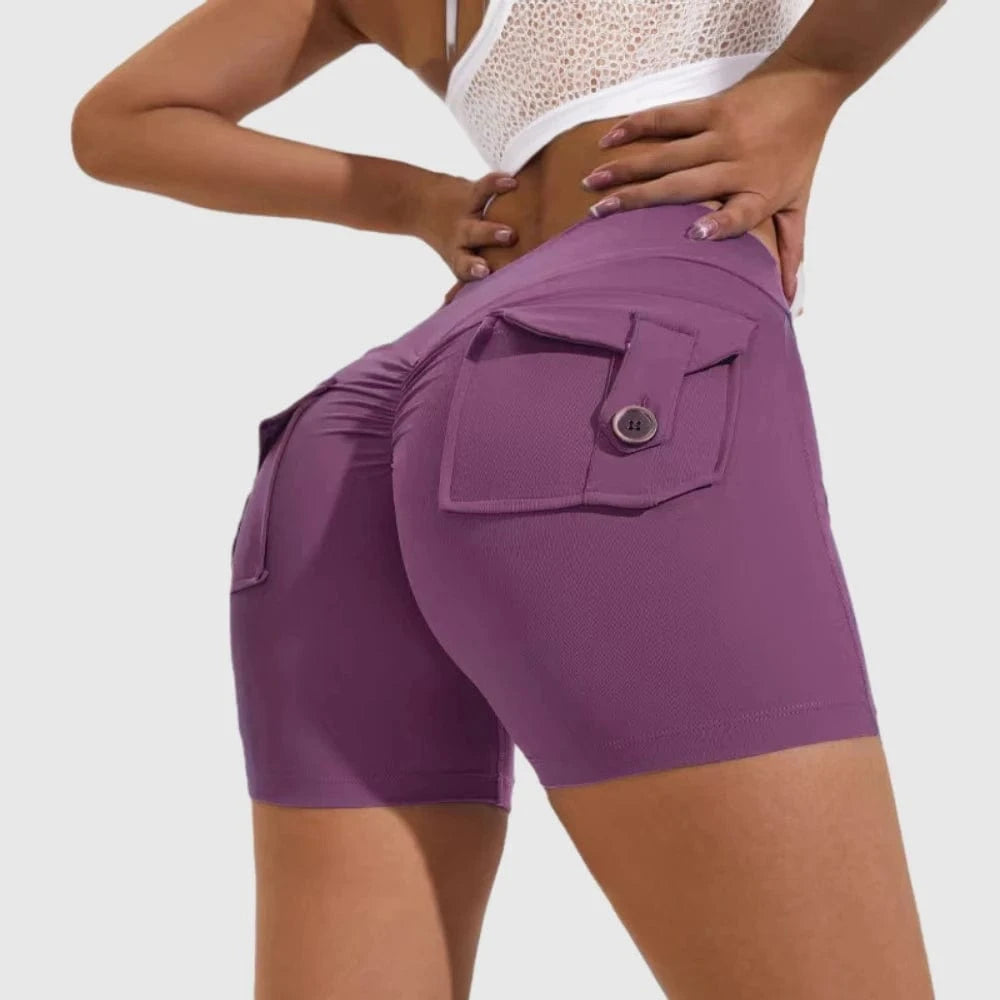 D1205MX09 Hot Sale Candy Color High Waist Pocket Gym Tights Fitness Yoga Leggings Pants For Women Sehe Fashion