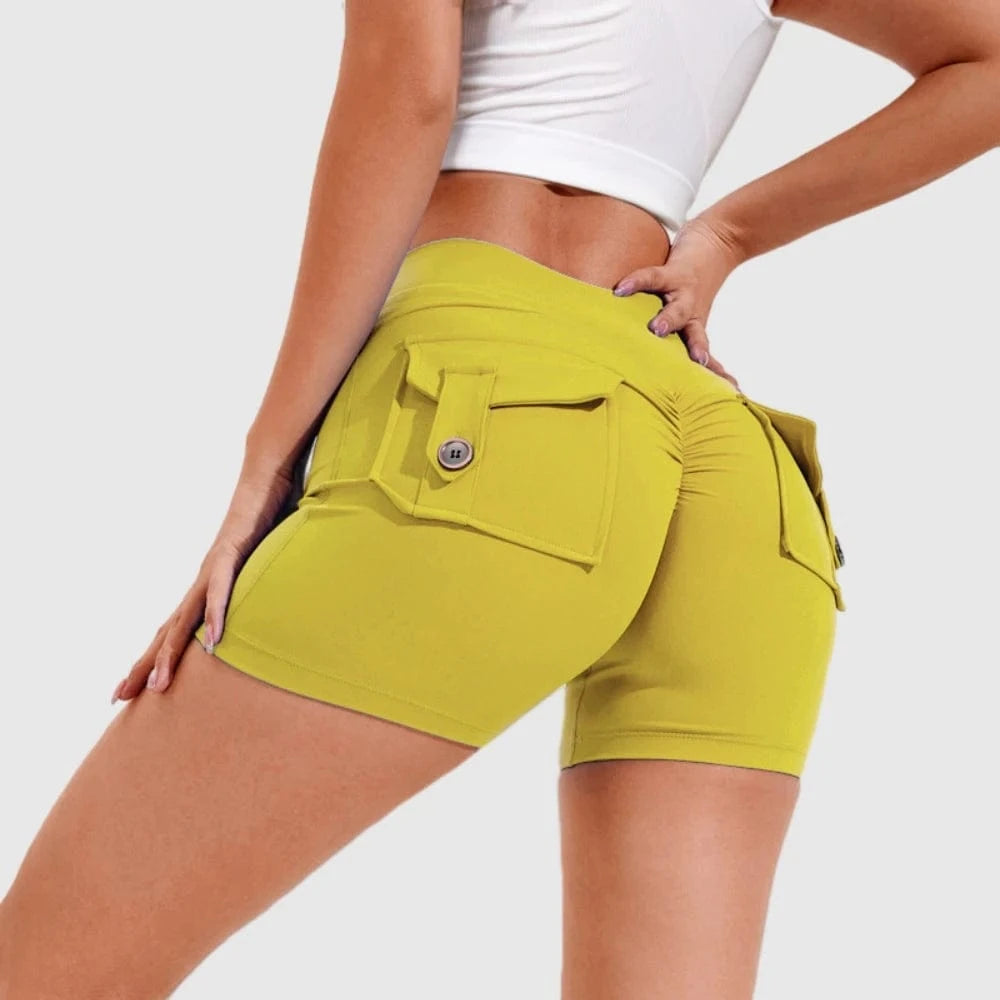 D1205MX09 Hot Sale Candy Color High Waist Pocket Gym Tights Fitness Yoga Leggings Pants For Women Sehe Fashion