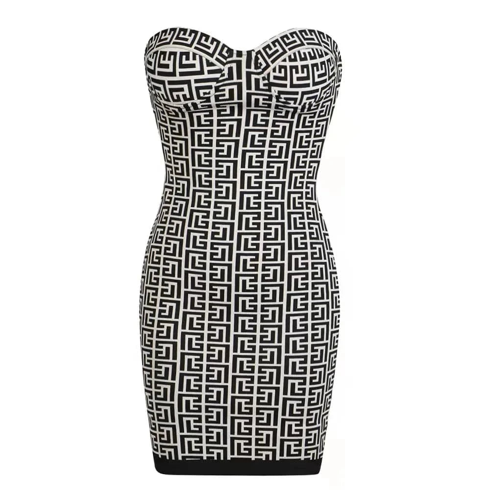 D124 Ladies jacquard casual bandage suit sleeveless dress two-piece set