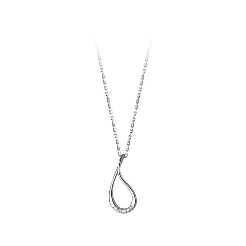 D8029 silver fashion jewelry 925 sterling silver hollow water drop shape pendant diamond zircon gold plated necklaces for women