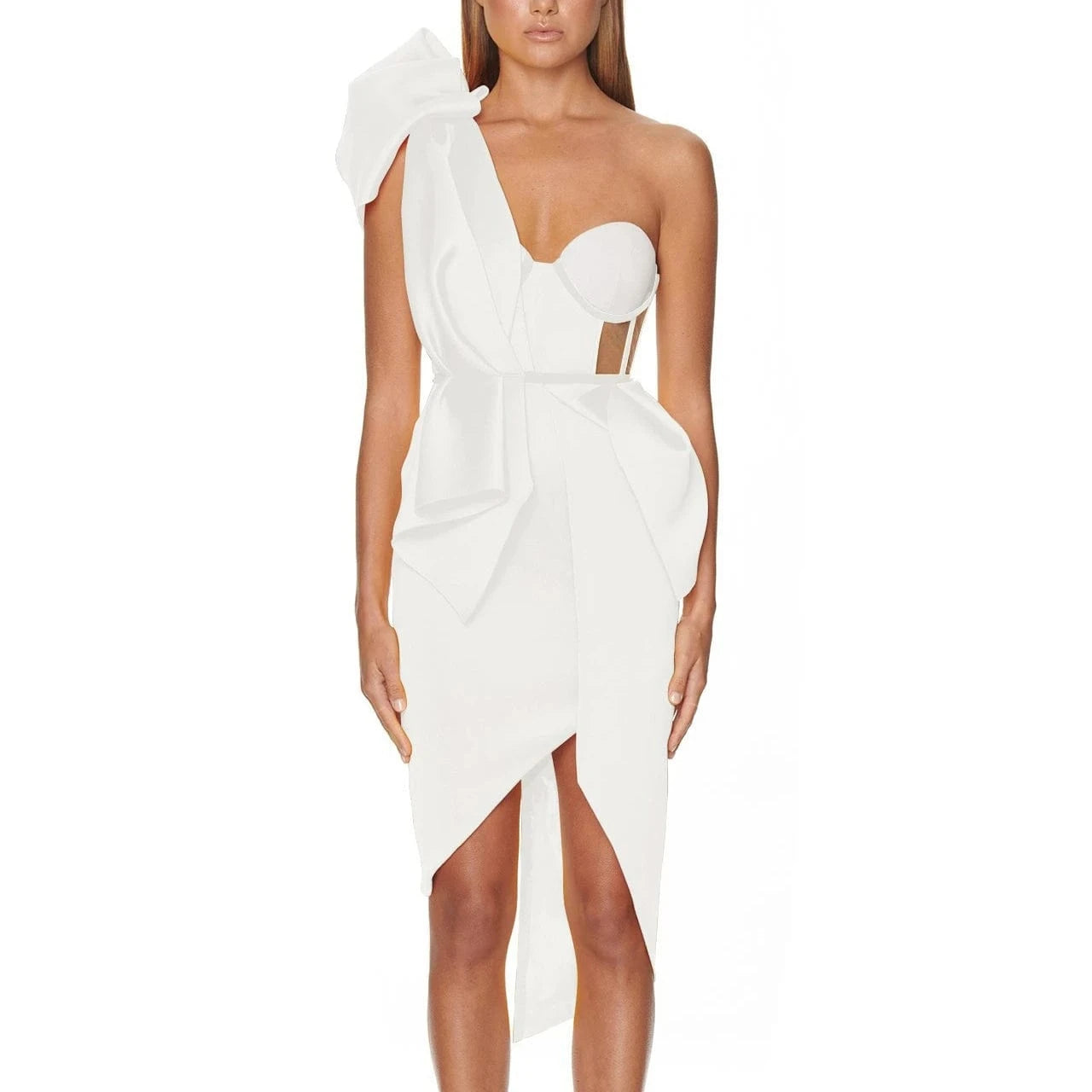 D8118 In fashion Ladies elegant evening dress sexy one shoulder Bandage dress