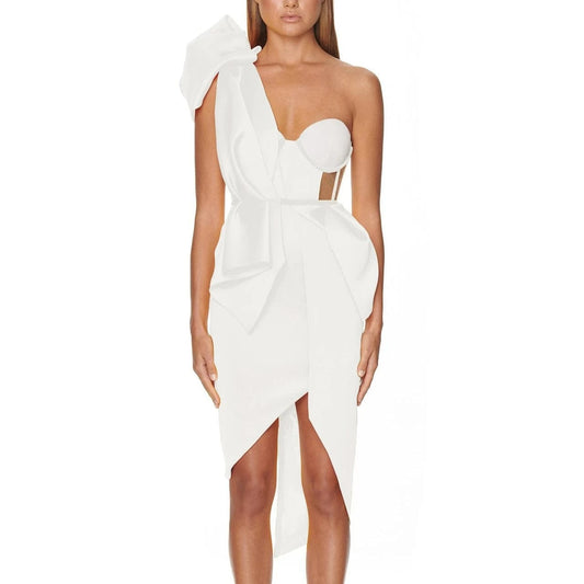 D8118 In fashion Ladies elegant evening dress sexy one shoulder Bandage dress