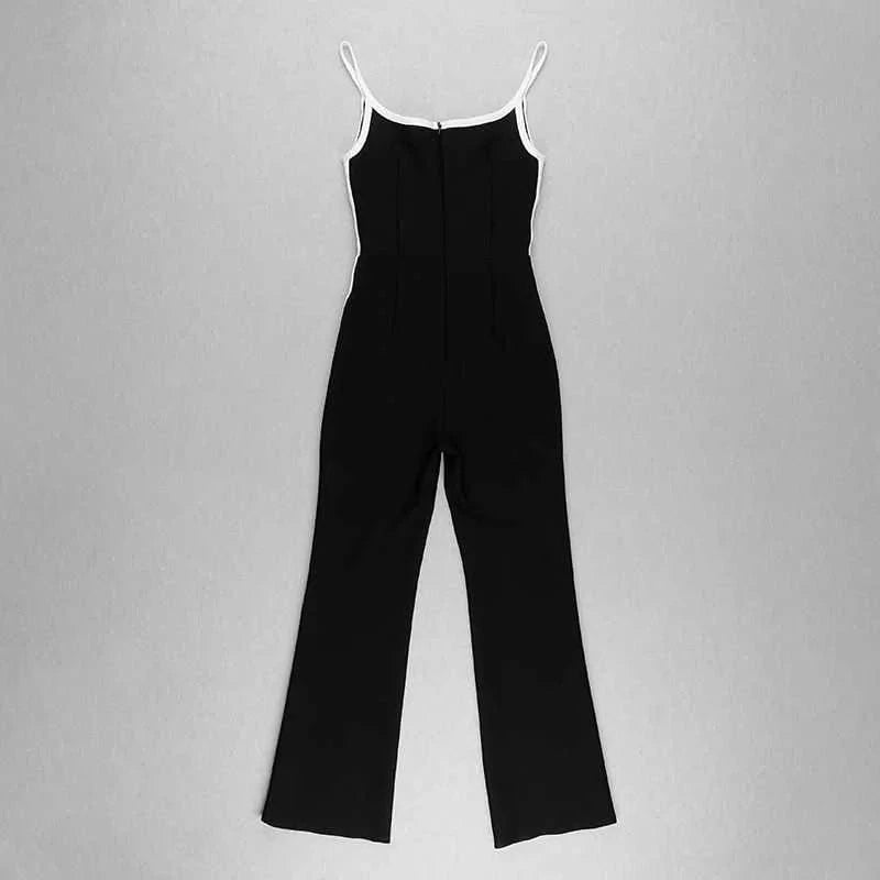 D8215 Ladies sexy casual Spaghetti strap body bandage one piece jumpsuit
