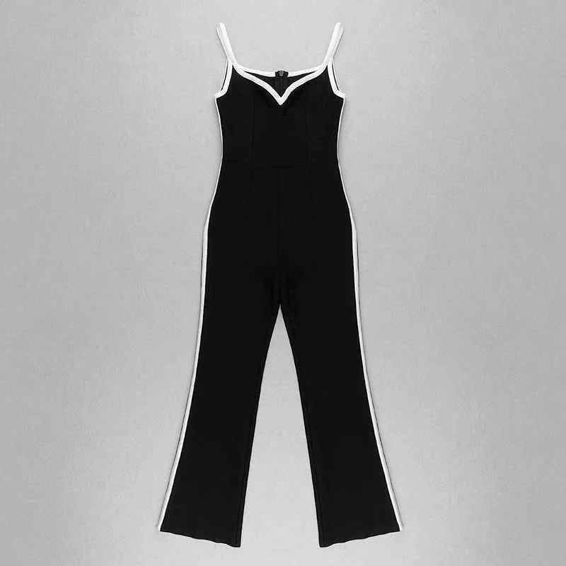 D8215 Ladies sexy casual Spaghetti strap body bandage one piece jumpsuit