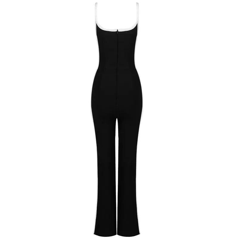 D8215 Ladies sexy casual Spaghetti strap body bandage one piece jumpsuit