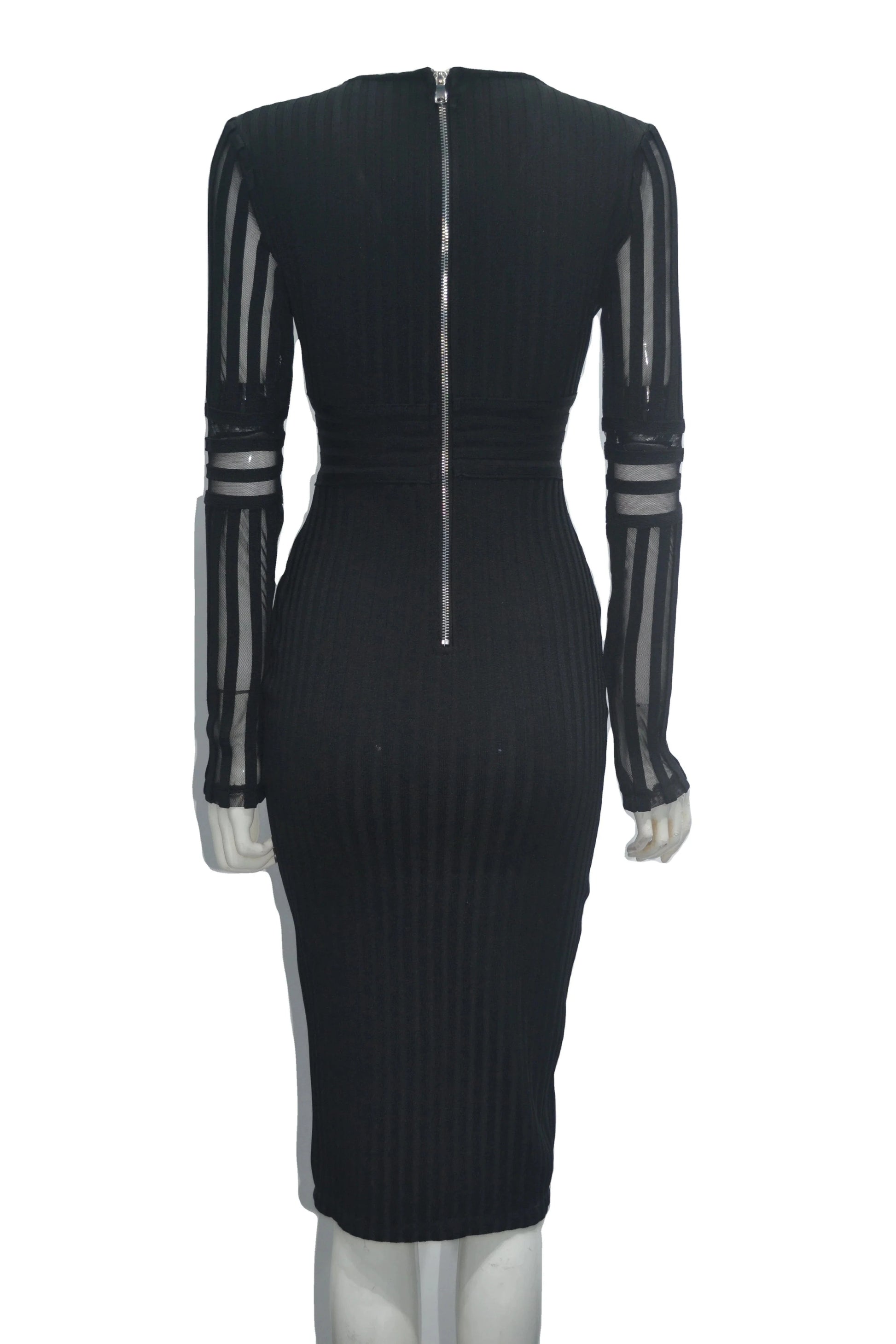D8672 Ladies Stylish sexy v-neck long sleeve tight bandage dress white evening dress