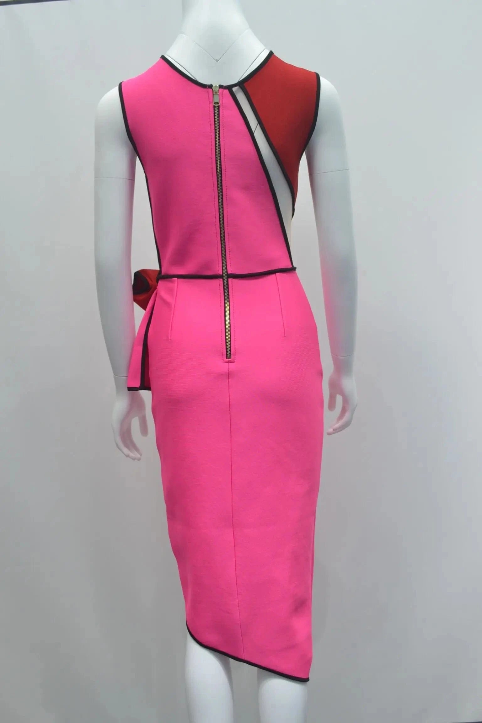 D8794Ladies sleeveless mesh stitching irregular sexy  bandage dress evening dress