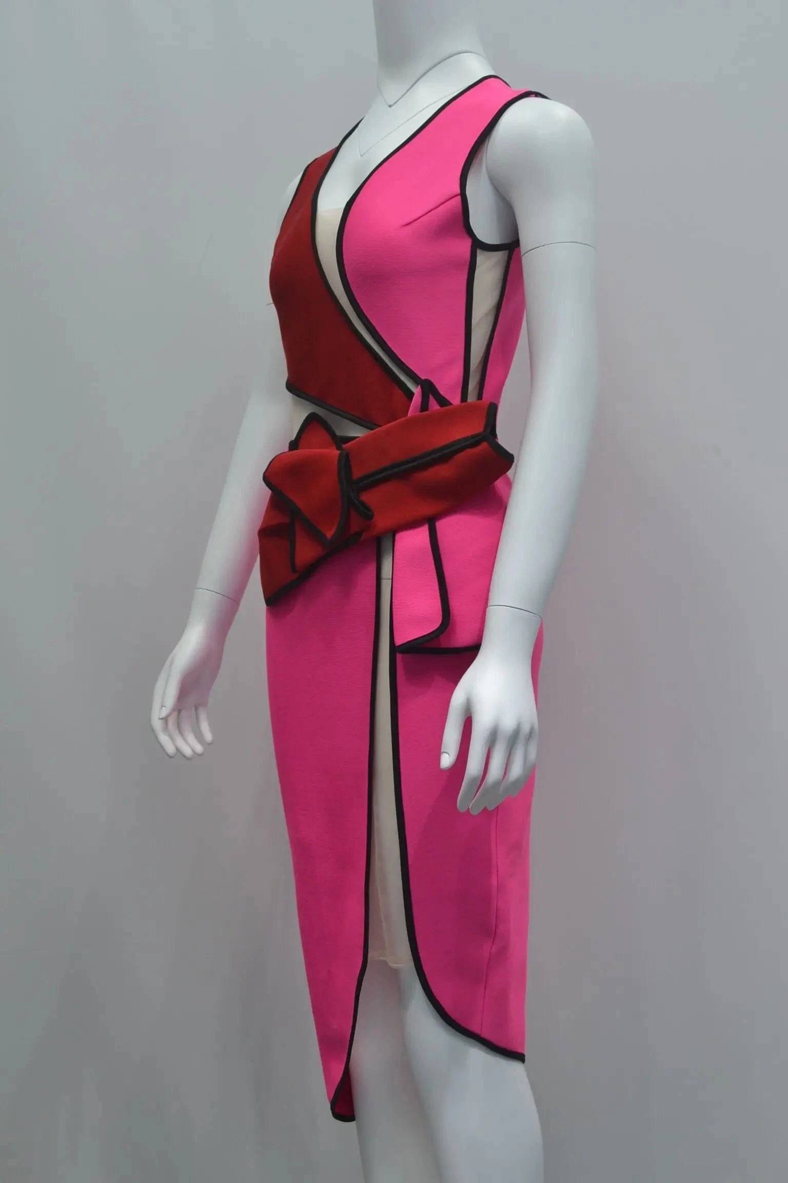 D8794Ladies sleeveless mesh stitching irregular sexy  bandage dress evening dress