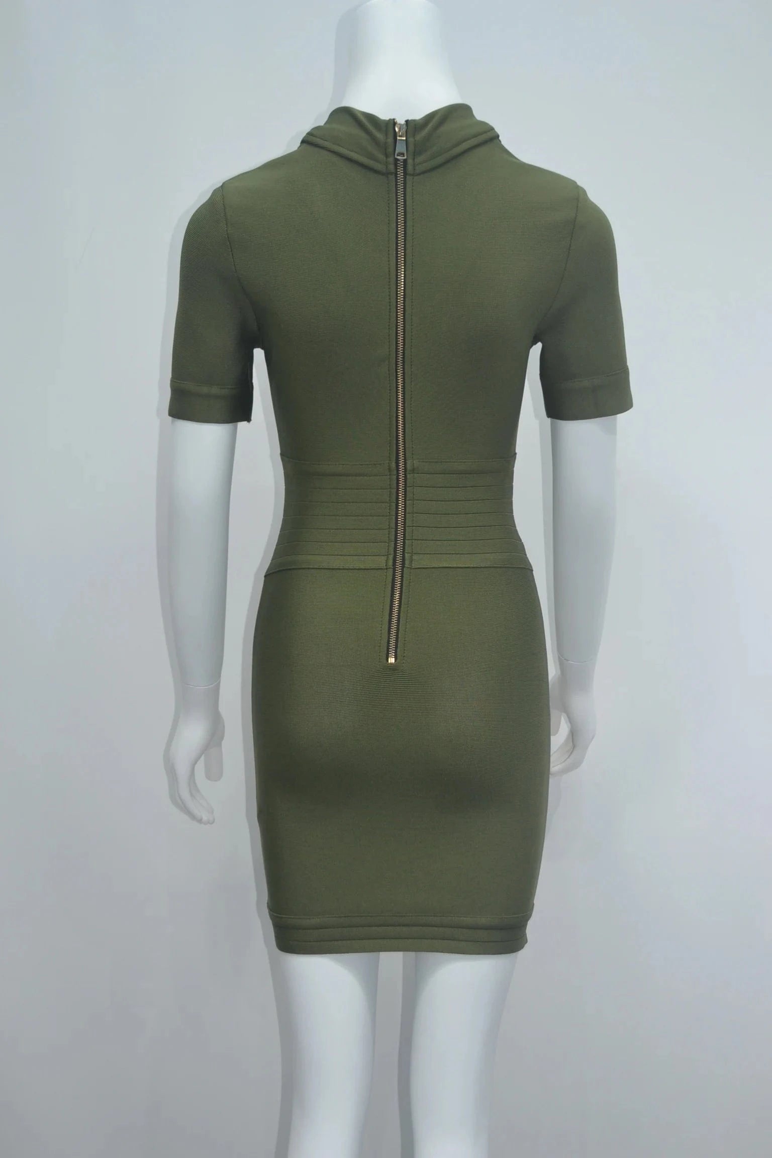 D8890 Ladies casual short sleeve v neck bodycon bandage dress