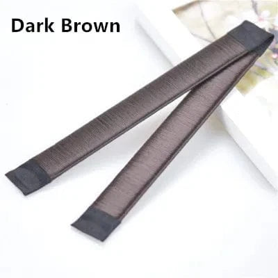 Dark Brown Wholesale Fashion Magic Hair Donut Bun DIY Tool Girls Hair Roller Styling Women Holder Easy Bun Maker Burger Buns Hair Accessory