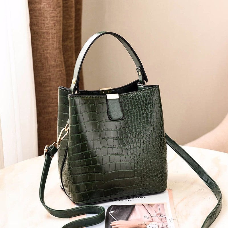Dark green 2022 new Fashion shoulder bags crossbody women bags messenger Lady Alligator Pattern bucket handbags