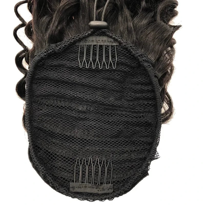 Deep Wave Drawstring Ponytail Brazilian Human Hair  Clip In Hair Extensions Human Hair Ponytail For Black Women