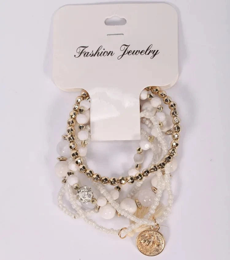 default Boho Jewelry Multilayer Stretch Beaded Bracelet for Women