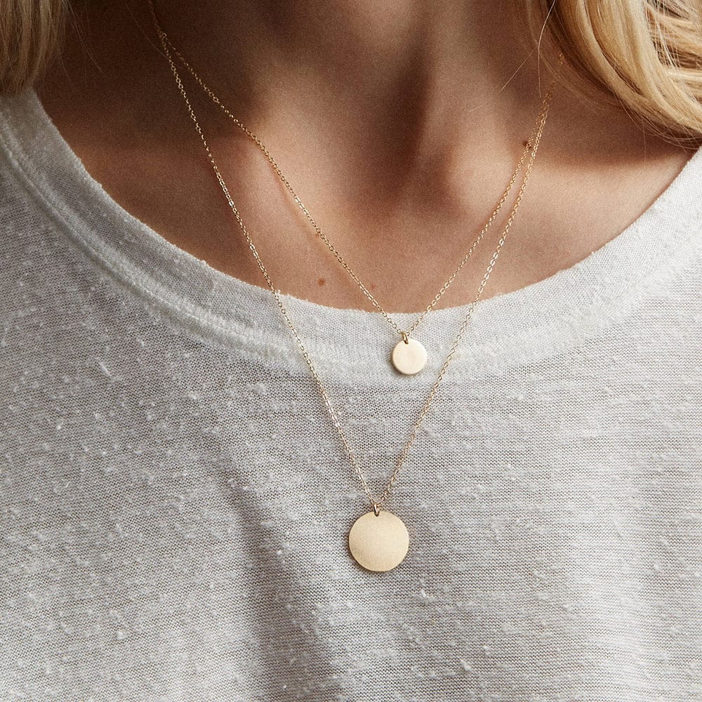 Delicate Layered Necklace Set Disc Set of 3 Necklaces Simple Gold  Stainless Steel Jewelry Set