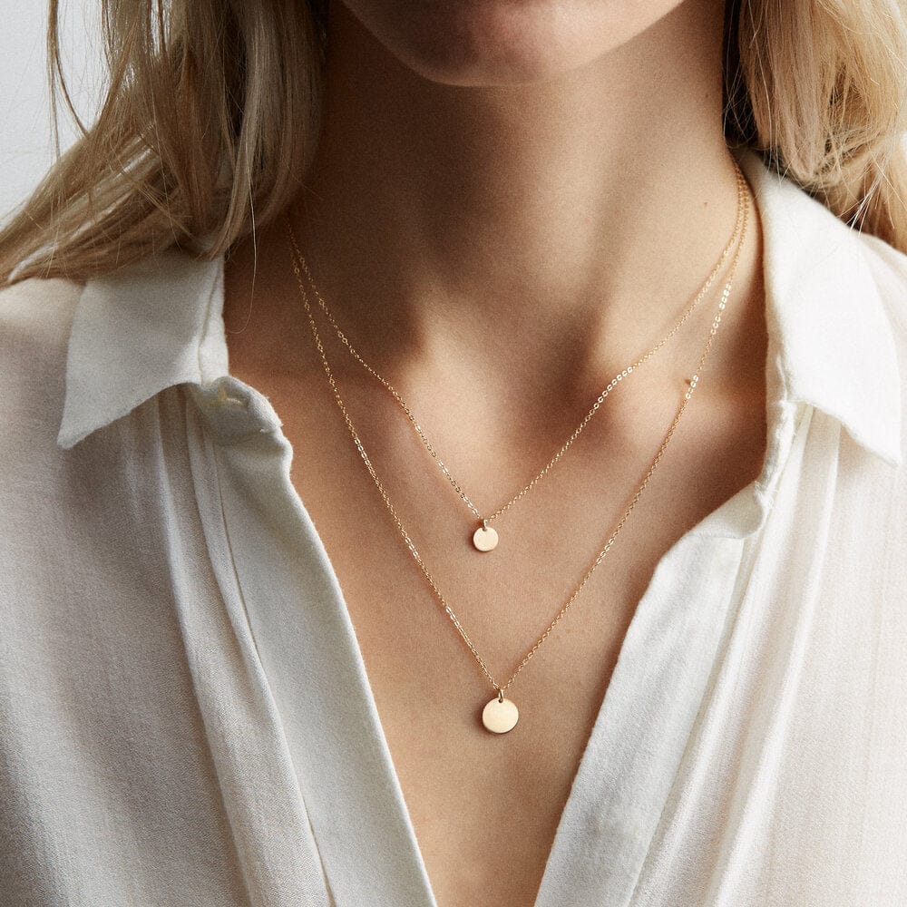 Delicate Layered Necklace Set Disc Set of 3 Necklaces Simple Gold  Stainless Steel Jewelry Set