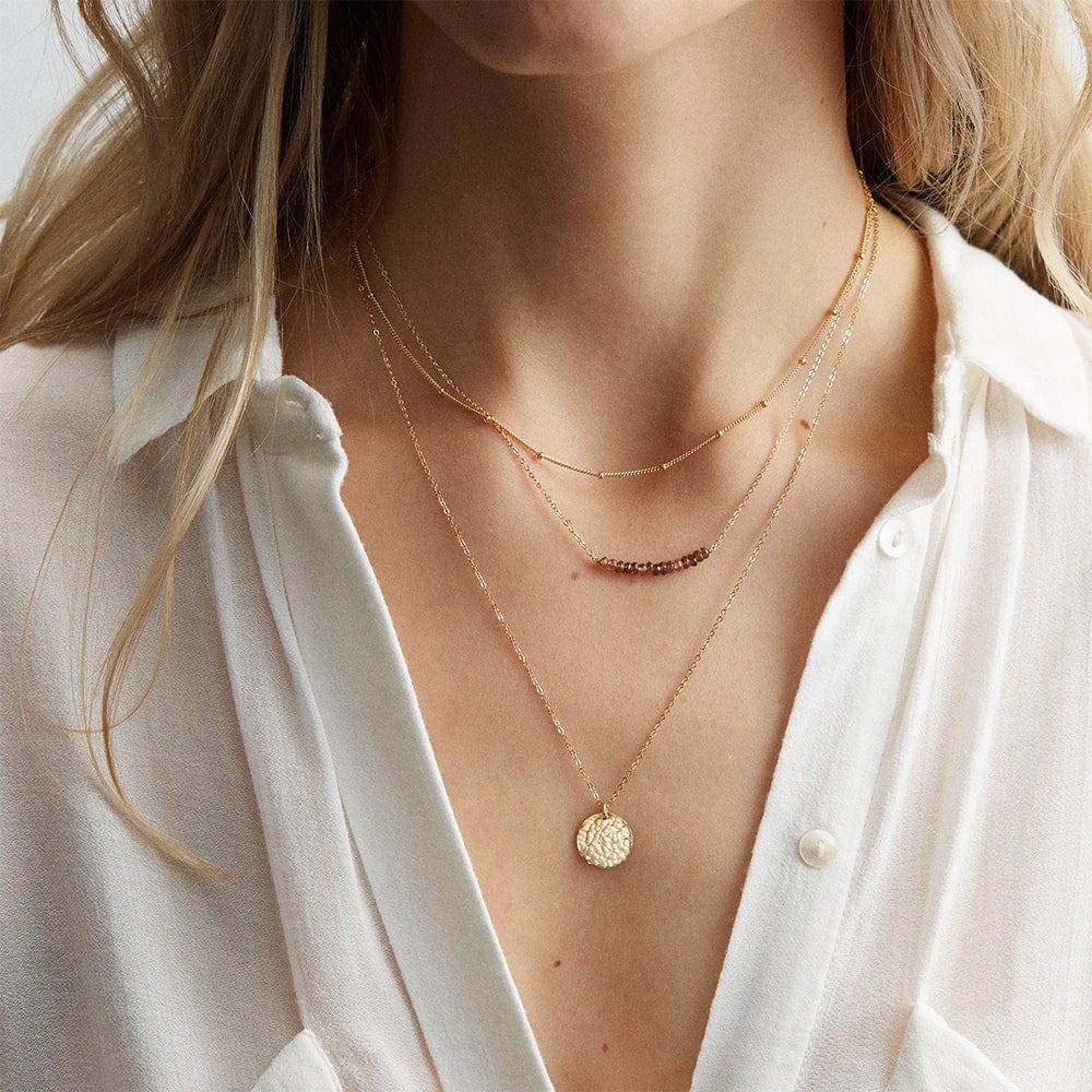 Delicate Layered Necklace Set Disc Set of 3 Necklaces Simple Gold  Stainless Steel Jewelry Set