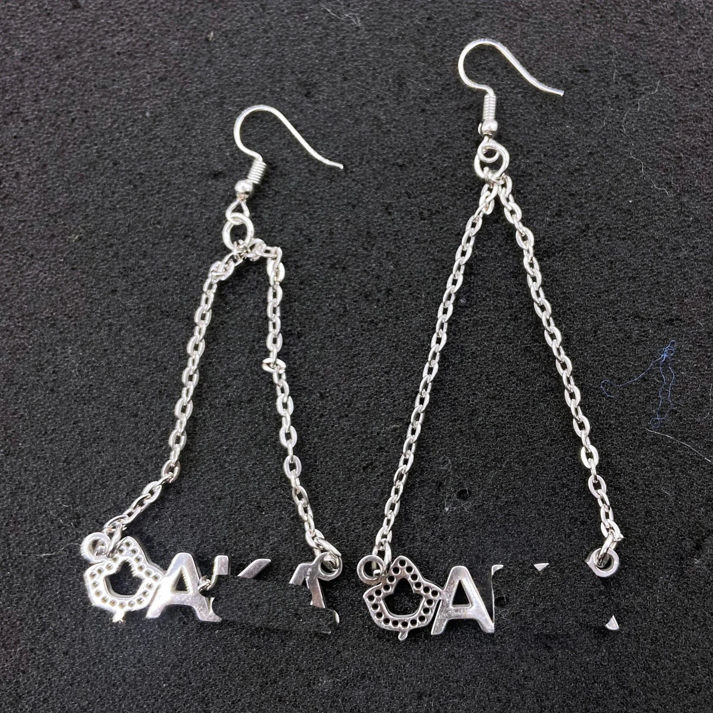 Delta DST Greek Letter with Girl Stainless Steel Charm Drop Dangle Earrings Jewelry