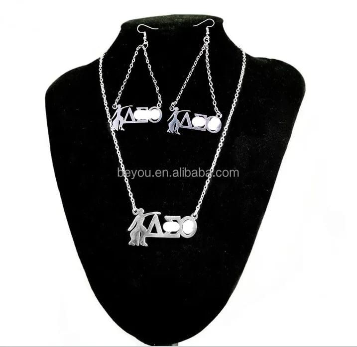 Delta Sigma Theta Pyramid Earrings Flexible Necklace DST Jewelry Set Hot-selling Gifts Jewelry