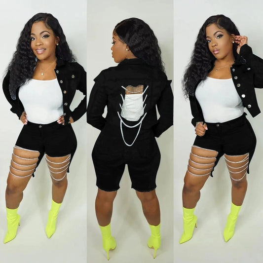 Denim Shorts Ladies Denim Pocket Stretch Jeans Shorts High Fashion Denim Blue Tassel Colorful Street Wear Shorts Jeans