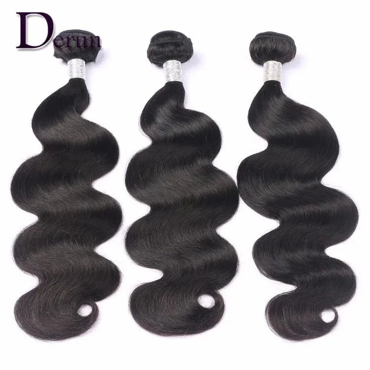 Derunhair fast delivery cuticle aligened raw mink hair BW bundles 10a grade brazil body wave in stock ,hair weft wholesale price