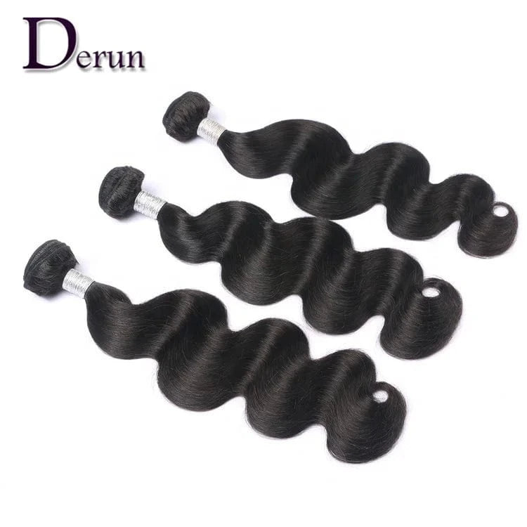 Derunhair fast delivery cuticle aligened raw mink hair BW bundles 10a grade brazil body wave in stock ,hair weft wholesale price