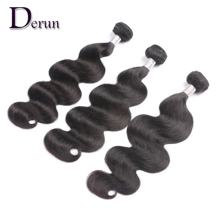 Derunhair fast delivery cuticle aligened raw mink hair BW bundles 10a grade brazil body wave in stock ,hair weft wholesale price