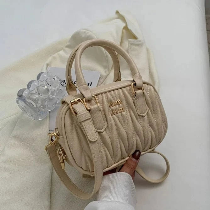 Designer Puffy Padded Handheld Bags Women Ruched Shoulder Crossbody Bag Small Luxury Handbag Ladies Pleated Handle Bags